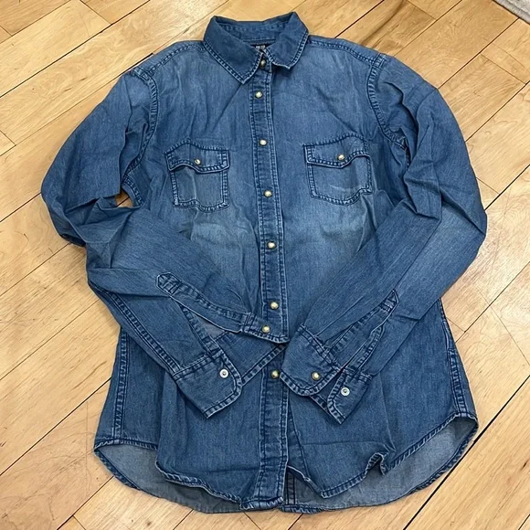 Uniqlo Denim Shirt Sz S - Picture 2 of 12